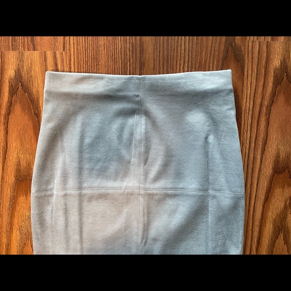 Blue Dex Suede Pencil Skirt - Picture 2 of 4